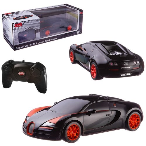 Машина р у 1:18 Bugatti Veyron Grand Sport Vitesse, цвет черный 53900B