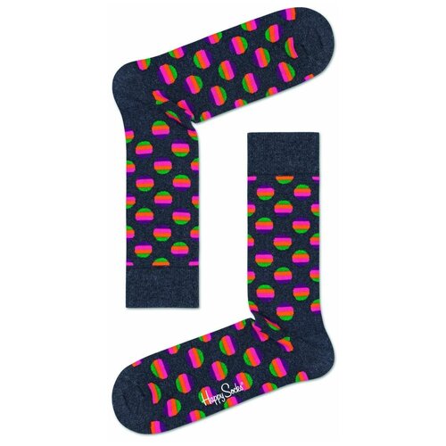 носки унисекс dot sock в мелкий цветной горох синий 29 Носки Happy Socks, размер 36-40, коралловый, розовый, мультиколор