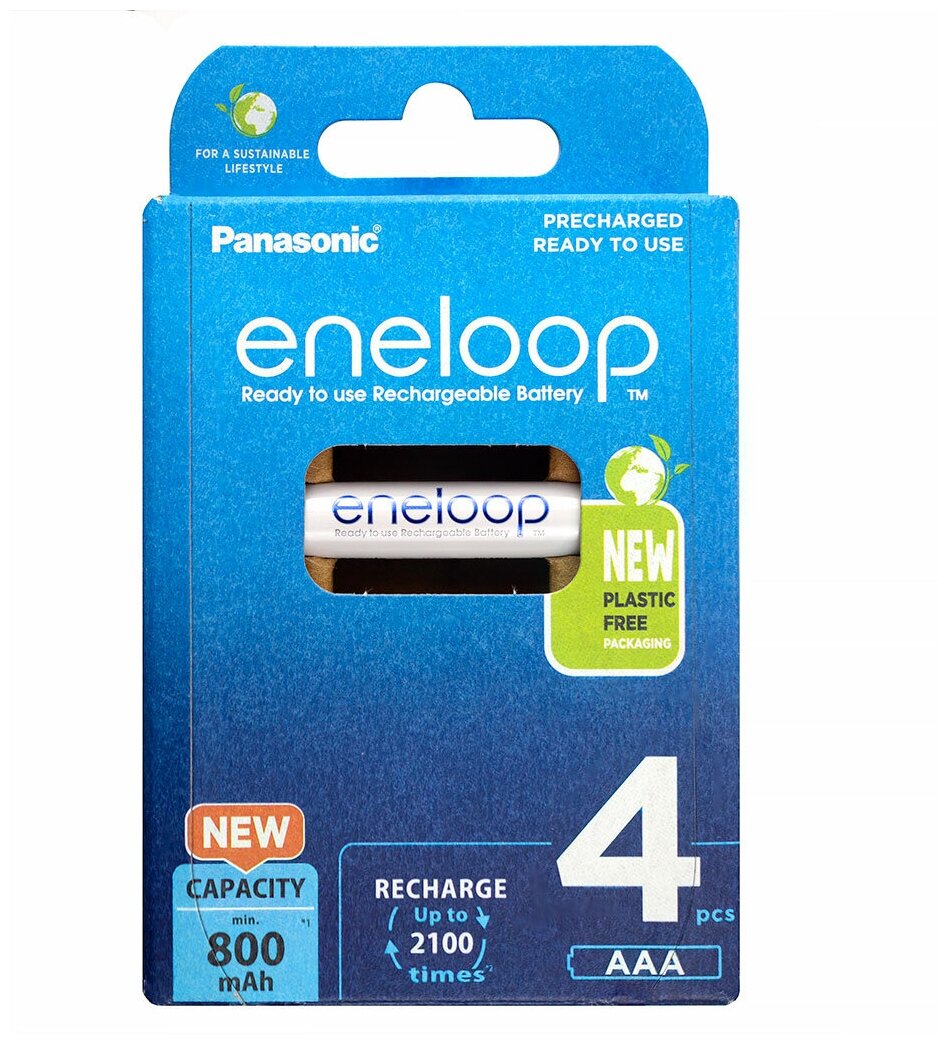 Аккумулятор Panasonic eneloop BK-4MCCE/4BE, AAA, 800mAh, 4шт.