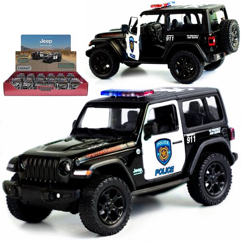 Металлическая машинка Kinsmart 1:34 2018 Jeep Wrangler (Police) KT5412DP, инерционная