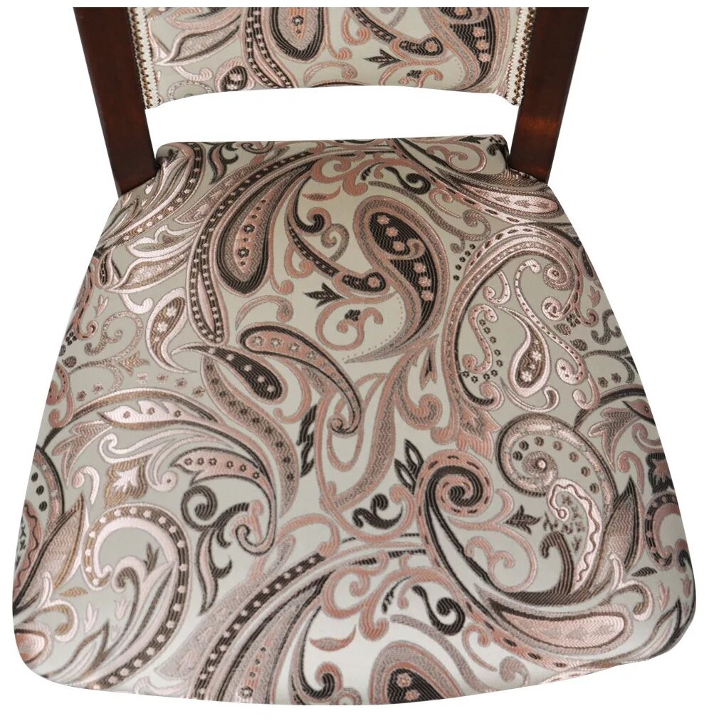 Стул Мебель--24 Гольф-7, цвет орех, обивка ткань лалик персик, ШхГхВ 44х42х95 см., от пола до верха сиденья 45 см. (мягкая спинка) - фотография № 8