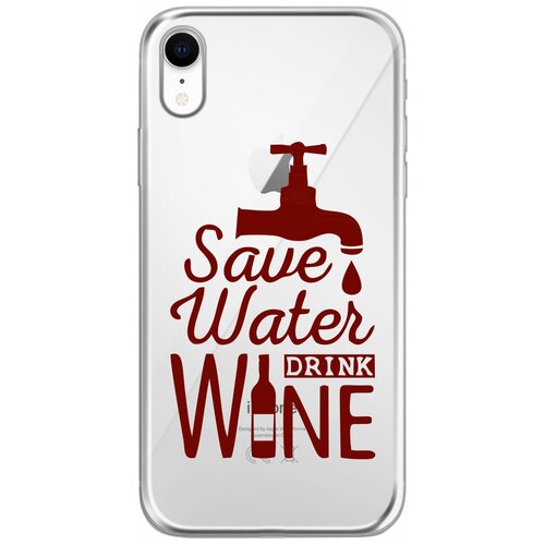 Силиконовый чехол Mcover для Apple iPhone XR с рисунком Береги воду, пей вино силиконовый чехол mcover для huawei honor 9x с рисунком береги воду пей вино