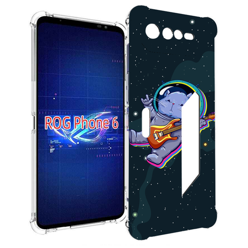 Чехол MyPads крутой-хомяк-в-космосе для Asus ROG Phone 6 задняя-панель-накладка-бампер