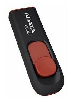 USB Flash накопитель 8Gb ADATA C008 Black/Red (AC008-8G-RKD)