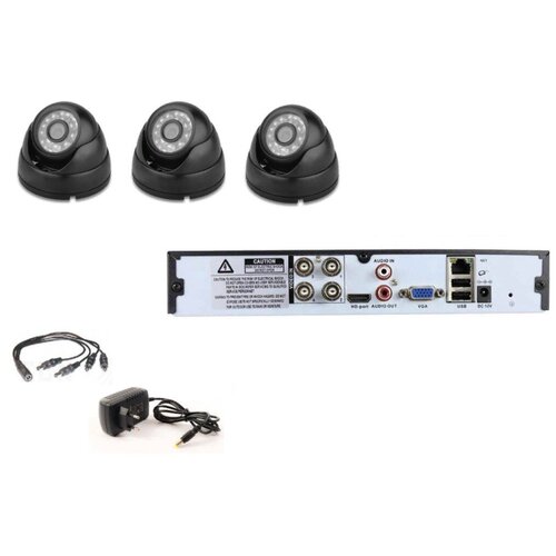 Готовый AHD комплект видеонаблюдения на 3 внутренние камеры 2мП Full HD 1080P c ИК подсветкой до 20м