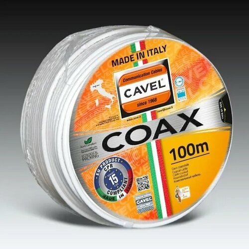 Кабель коаксиальный телевизионный Cavel SAT 703В 1x1,13 мм экранированный 100 м