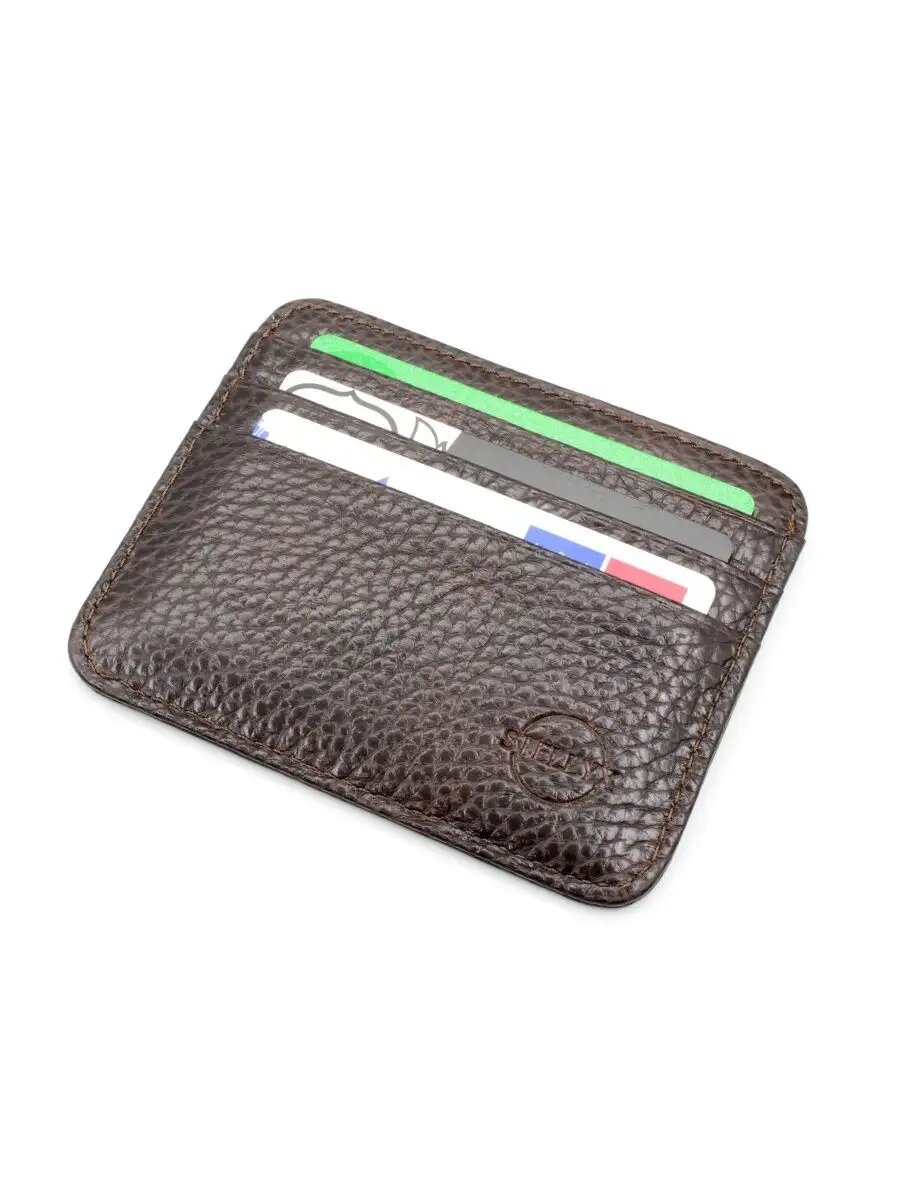 Визитница STELLYX, фактура гладкая, темно-коричневый — фото 1