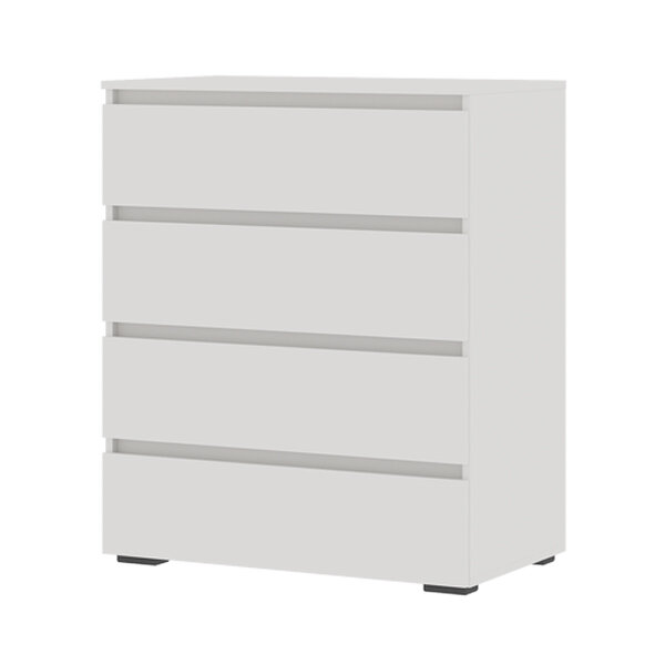 Белый комод для одежды в спальню с ящиками Хелен КМ 02 Комод 802 4 ящика (802х958х460) белый/белый