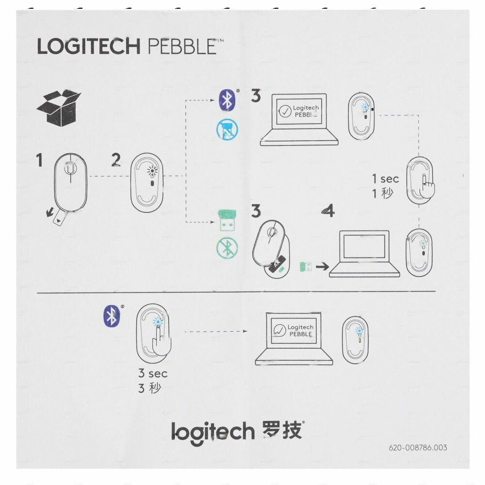 Беспроводная компактная мышь Logitech Pebble M350, фиолетовый — фото 1