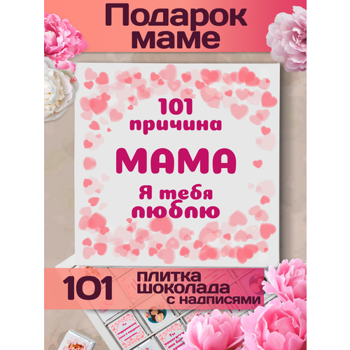 Мама, я тебя люблю! Подарочный набор конфет с пожеланиями для мамы