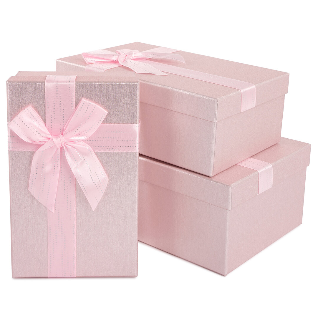 Набор коробок подарочных Дон Баллон Чудесный подарок нежно-розовый 23х16х95 см 3 шт