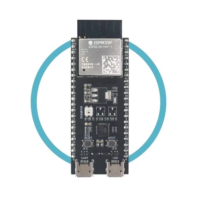 Плата разработки ESP32-C6-DevKitM-1 Серия ESP32-C6 поддерживает 2,4 ГГц WiFi6/Bluetooth5/Zigbee3.0/Thread1.3, ESP32-C6-DevKitM-1