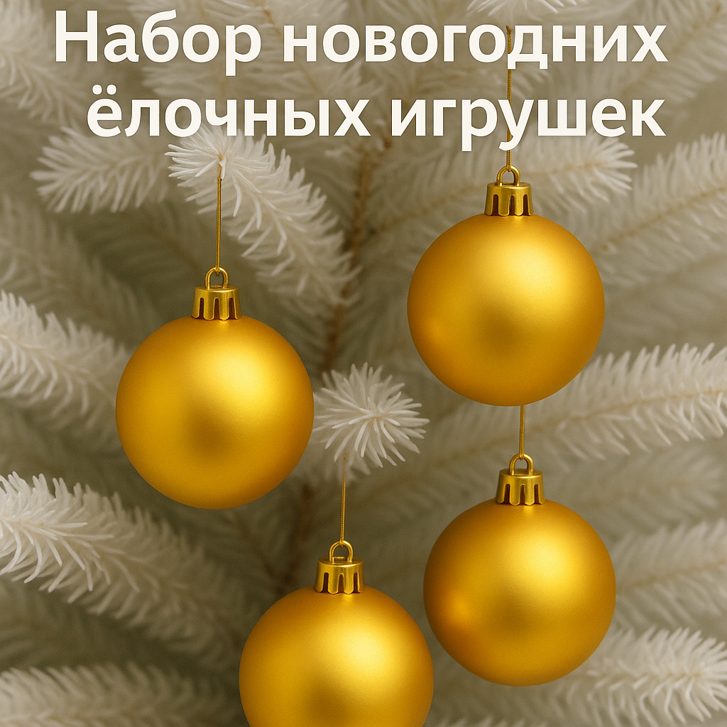 Игрушки для новогодней ёлки — шары, фигурки, 12 шт Праздничные новогодние декоры
