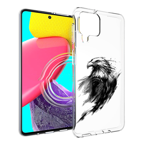 Чехол MyPads чб птица для Samsung Galaxy M53 (SM-M536) задняя-панель-накладка-бампер