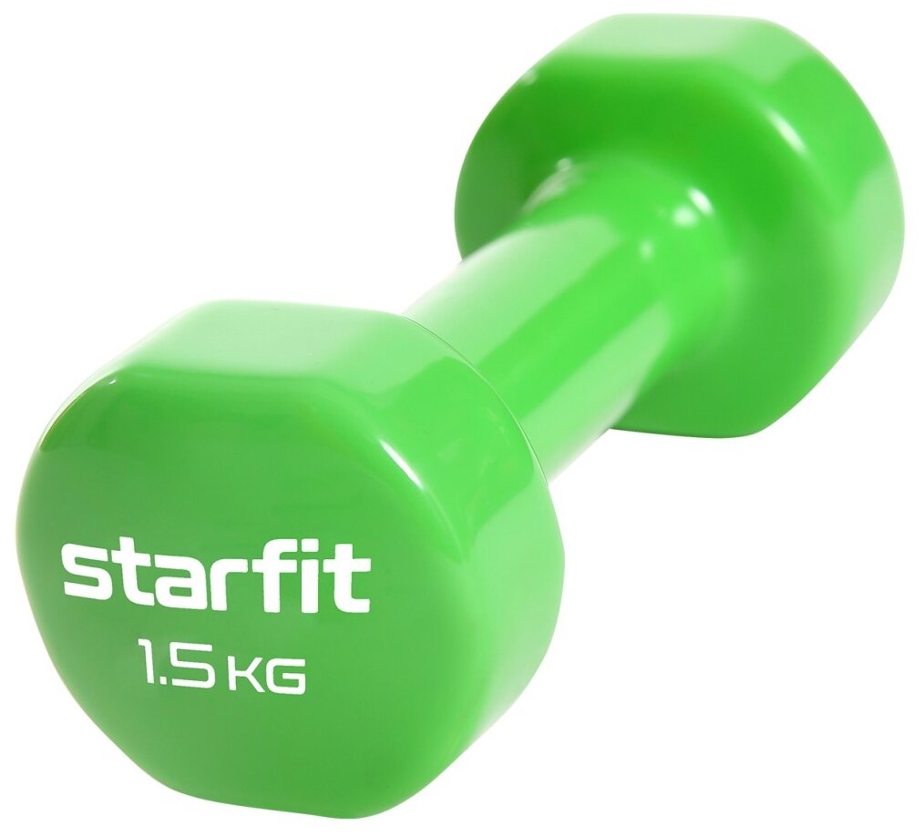 Гантель Starfit Core DB-101 1гант. 1.525кг винил. зеленый (УТ-00018822) - фото №20