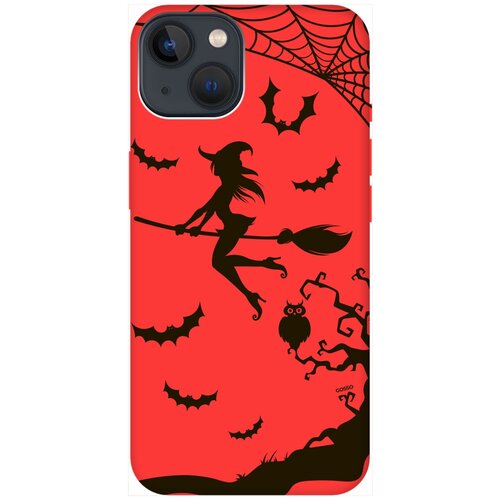 Силиконовый чехол на Apple iPhone 14 Plus / Эпл Айфон 14 Плюс с рисунком Witch on a Broomstick Soft Touch красный силиконовый чехол на apple iphone 11 pro эпл айфон 11 про с рисунком witch on a broomstick soft touch красный