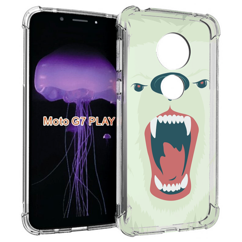 Чехол MyPads белый-медведь для Motorola Moto G7 Play задняя-панель-накладка-бампер