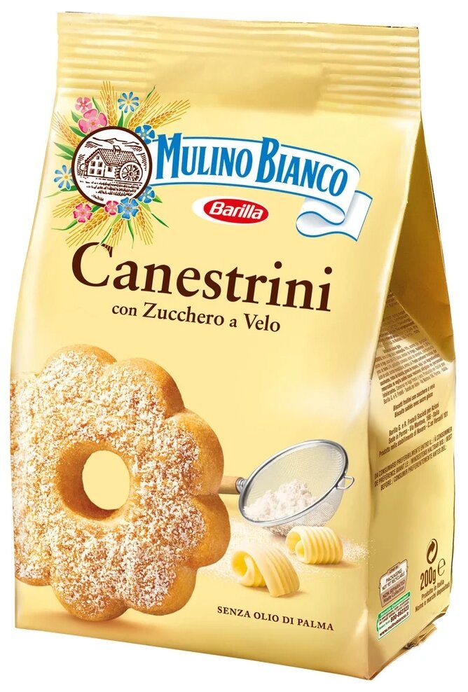 Печенье Mulino Bianco Canestrini сдобное с сахарной пудрой, 200 г - фотография № 3