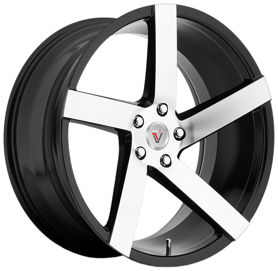 Колесный диск Vissol V-080R 8,5x19/5x100 ET45 D57,1 Black with Machined Face