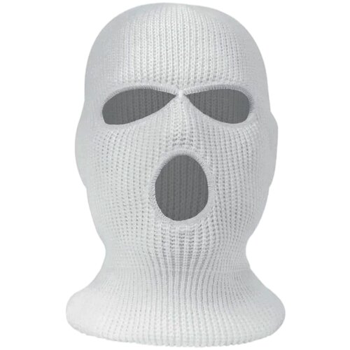 фото Балаклава белая, подшлемник, маска спортивная, единый размер bambucho