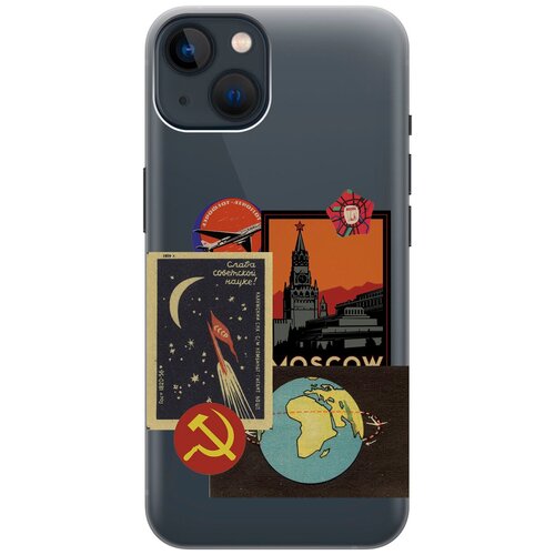 Силиконовый чехол на Apple iPhone 14 Plus / Эпл Айфон 14 Плюс с рисунком Moscow Stickers силиконовый чехол с принтом je taime stickers для apple iphone 14 эпл айфон 14