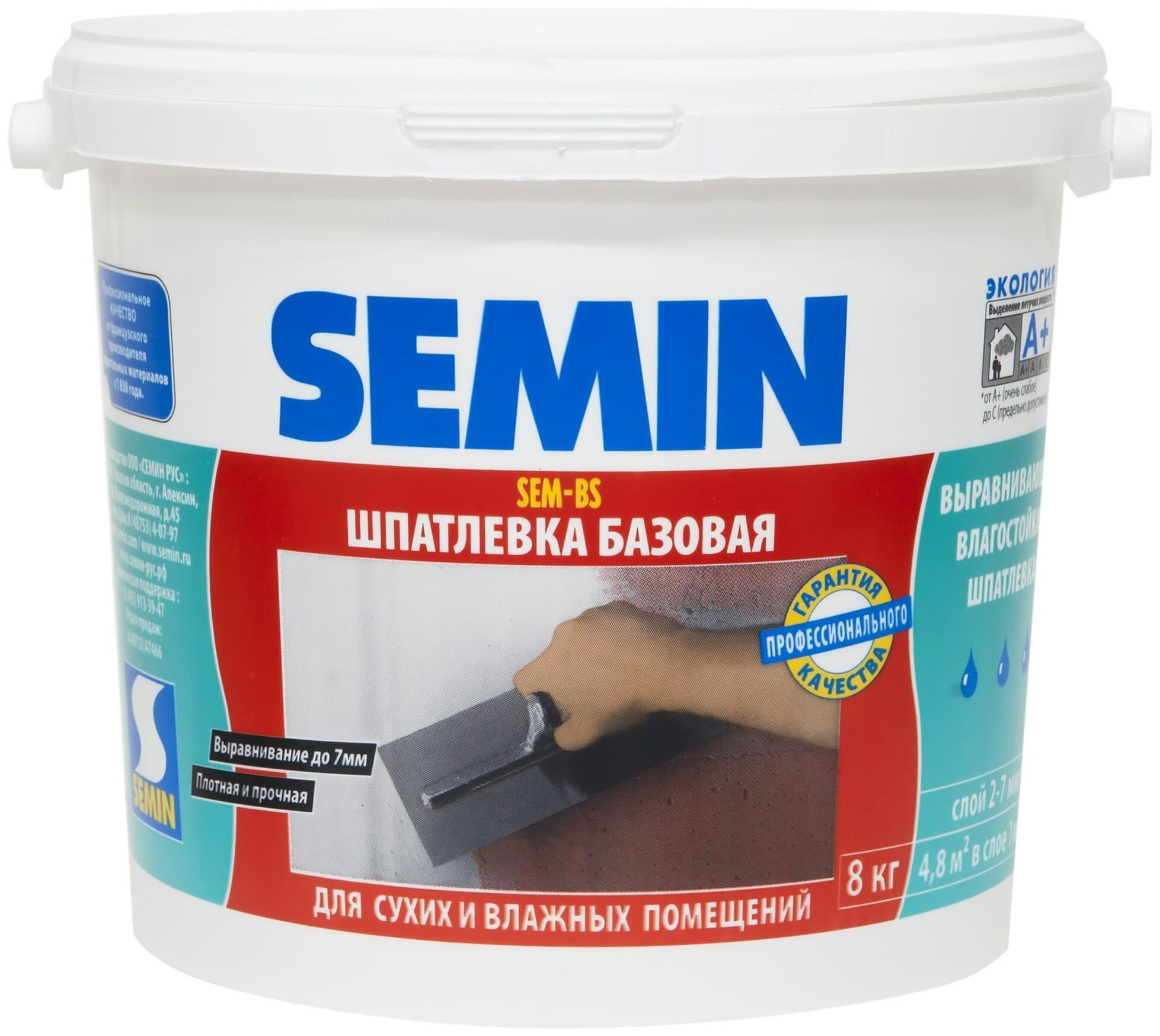 Шпаклёвка базовая Semin Sem-BS, 8 кг