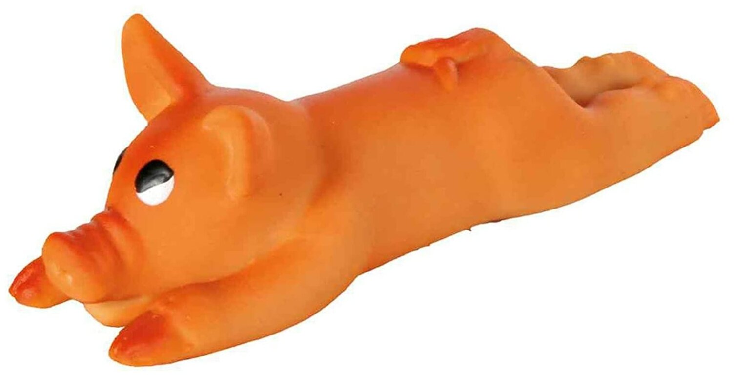 Beeztees Поросенок маленький жевательная игрушка для собак латекс оранжевый 25 см - фотография № 4