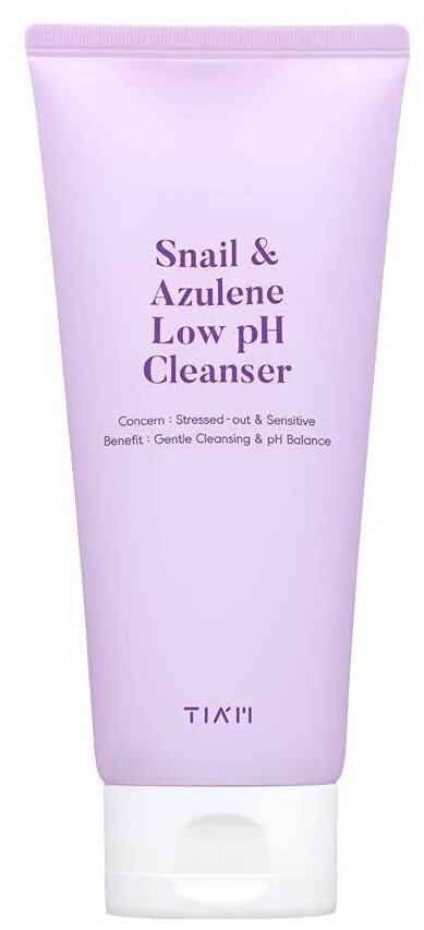 TIAM, Гель для умывания с муцином улитки и азуленом, Snail & Azulene Low pH Cleanser, 200мл