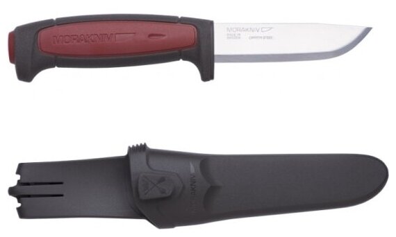 Нож туристический Morakniv Pro C, углеродистая сталь, резиновая ручка с красной вставкой