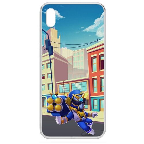 Силиконовый чехол / накладка Krutoff Clear Case Brawl Stars-Супер Рейнджер Брок для Honor 8S