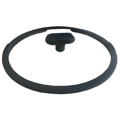 PANAIRO K-D28-S Стеклянная крышка с силиконовым ободом и ручкой, D28