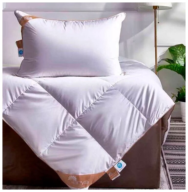 Одеяло 1,5 спальное Arya из гусиного пуха 155x215 Deluxe Line Glory Белый полутороспальное - фотография № 4
