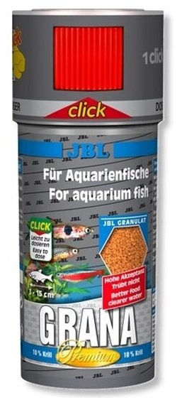 JBL Grana CLICK - Основной корм класса "премиум" гранулы, для небольших рыб, с дозатором, 100 мл - фотография № 2