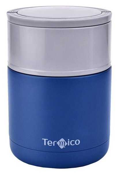 Термос для еды "Termico", 600 мл, серо-голубой - фотография № 2