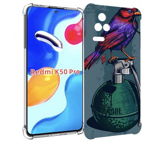 Чехол MyPads птица с гранатой для Xiaomi Redmi K50 / K50 Pro задняя-панель-накладка-бампер чехол mypads птица с гранатой для xiaomi redmi 10a задняя панель накладка бампер