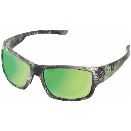 фото Солнцезащитные очки wft, узкие, спортивные, зеркальные, поляризационные, зеленый