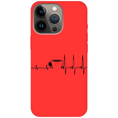 Силиконовый чехол на Apple iPhone 14 Pro / Эпл Айфон 14 Про с рисунком Coffee Cardiogram Soft Touch красный силиконовый чехол на apple iphone 14 эпл айфон 14 с рисунком coffee cardiogram soft touch красный
