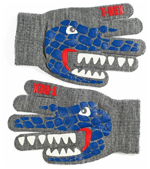 Перчатки Baziator, размер 6-8, серый, синий