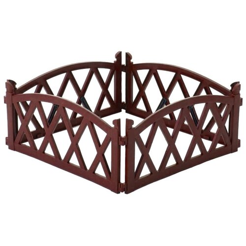 Забор декоративный МастерСад Арка коричневый 2,4м / Ограждение садовое, бордюр для сада и огорода / для клумб и грядок