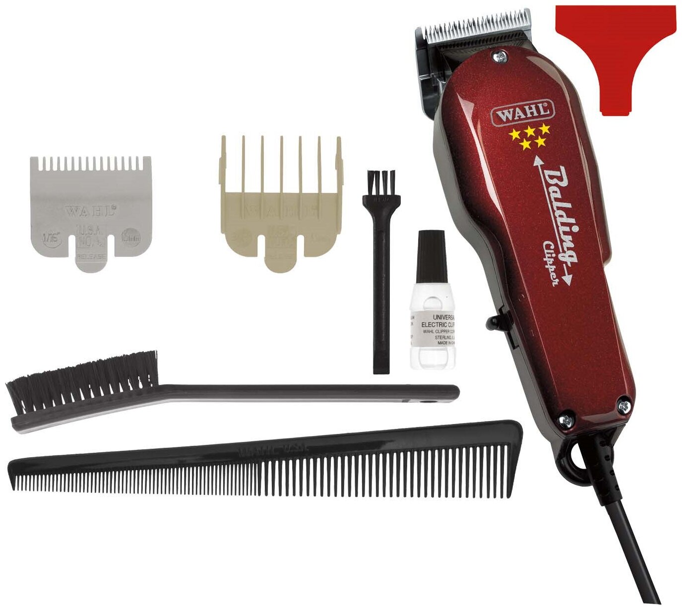 WAHL Машинка для стрижки профессиональная сетевая, бордовый / Wahl Balding Clipper 4000-0471/8110-016/8110-316H - фото №2