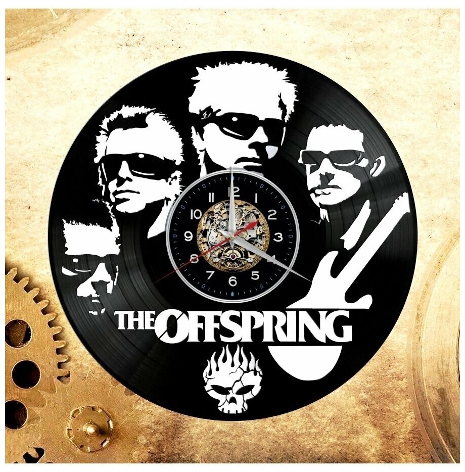 Часы настенные из Виниловых пластинок - The Offspring (белая подложка)