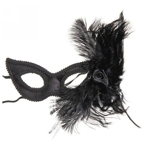 Маска карнавальная «Таинственная леди», черный маска карнавальная пластиковая леди узор микс цветов
