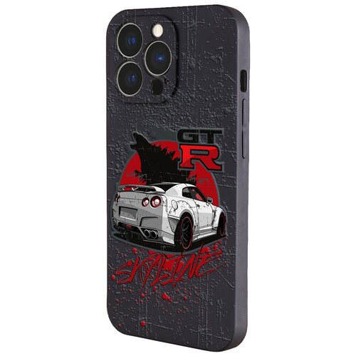 Силиконовый чехол с защитой камеры Mcover на Apple iPhone 13 Pro Max с рисунком Машина Nissan GTR Skyline силиконовый чехол с защитой камеры mcover на apple iphone 13 с рисунком машина nissan gtr skyline