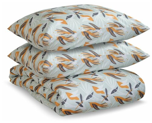 Комплект постельного белья из сатина с принтом birds of nile из коллекции wild, 150х200 см (68413)