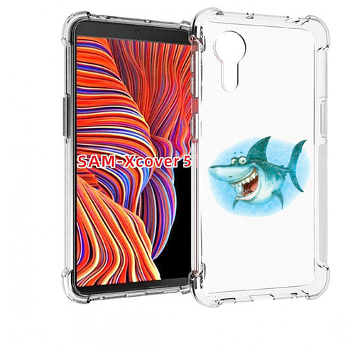 Чехол MyPads веселая акула для Samsung Galaxy Xcover 5 задняя-панель-накладка-бампер