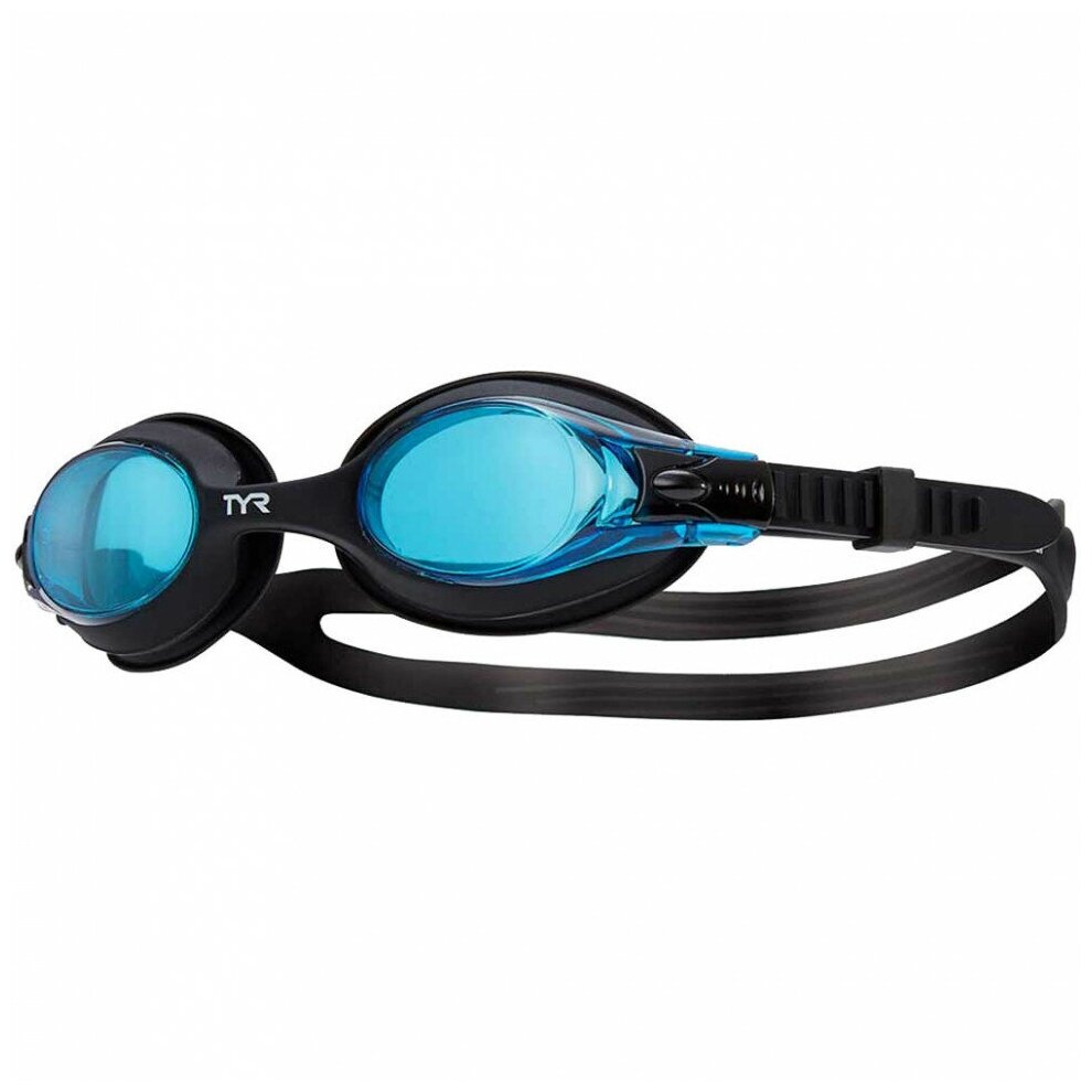 Очки для плавания детские TYR Swimple LGSW-011, голубые линзы, черная оправа