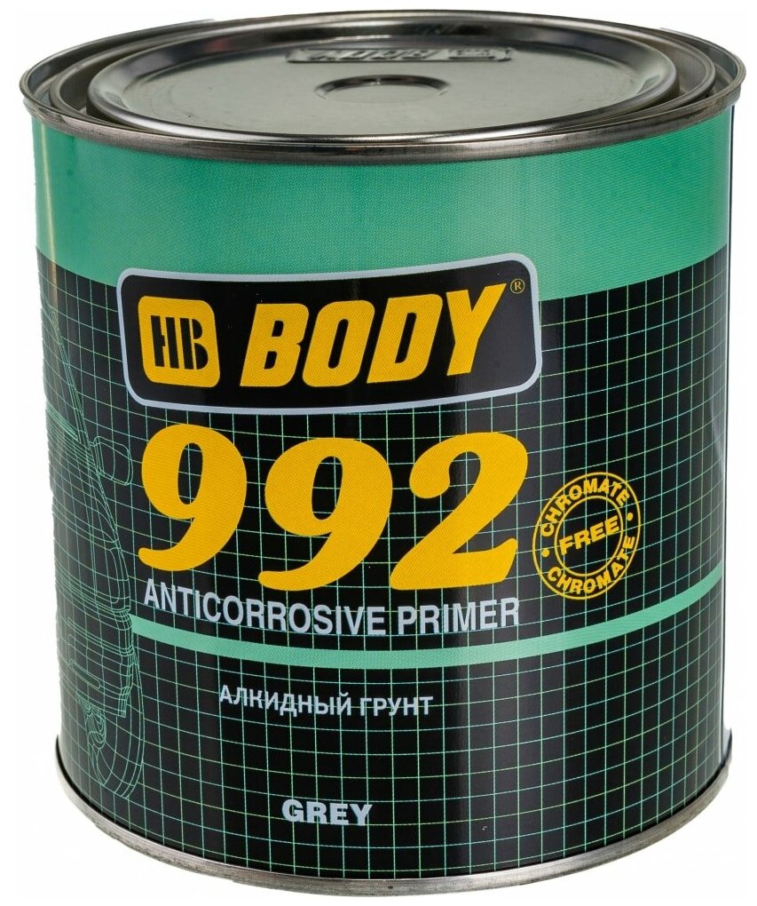 Грунт Body 992 серый 1 л HB-BODY 9920700001 | цена за 1 шт