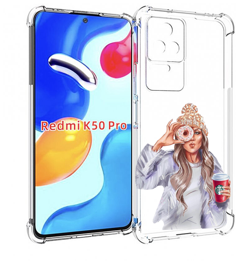 Чехол MyPads современная-девушка-в-свитере женский для Xiaomi Redmi K50 / K50 Pro задняя-панель-накладка-бампер
