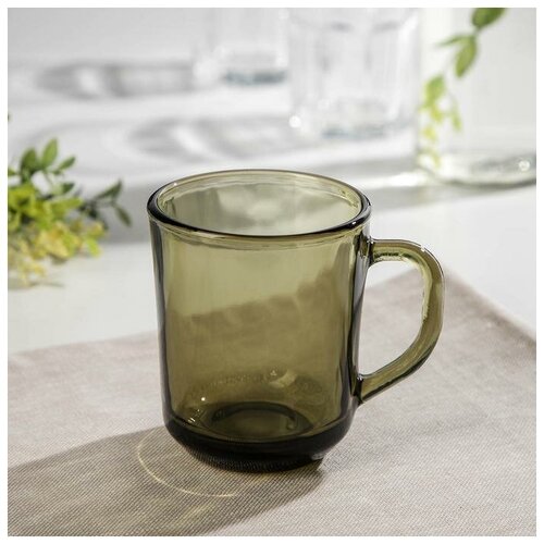 Кружка стеклянная Ogni Giorno, 250 мл, чашка для чая, декоративная посуда и инвентарь