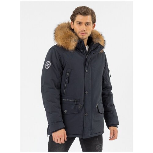 NortFolk Куртка-аляска мужская зима/Куртка Парка мужская зимняя черная размер 66
